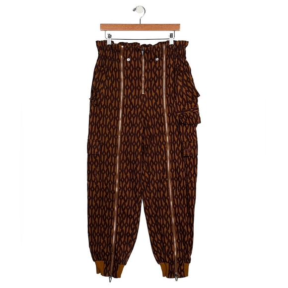 IVY PARK Pants - Adidas x Ivy Park Monogram Zipper Pants | Wild Brown/Night Red, L